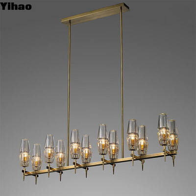 खरीदें आधुनिक लक्जरी झूमर के लिए 50000 घंटे के जीवनकाल के साथ अनुकूलन योग्य डिजाइन पीतल और ग्लास लटकन प्रकाश ऑनलाइन निर्माण