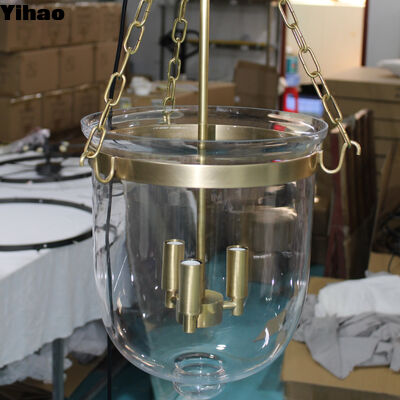 खरीदें Yihao फैक्टरी प्रत्यक्ष पीतल फ्रेम क्रिस्टल छाया लटकन प्रकाश होटल और कमरे में रहने वाले के लिए 3500K गर्म सफेद एलईडी के साथ ऑनलाइन निर्माण