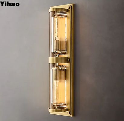 K9 ग्लास सजावटी दीवार लैंप दो 40W सोने के क्रिस्टल दीवार Sconce