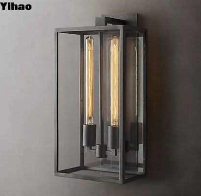 ब्लैक एंड ब्रास वॉल स्कोच ब्रास ग्लास वॉल लाइट 110V-120V