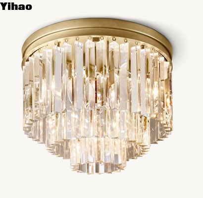 मल्टी रिंग फ्रेम लक्जरी छत रोशनी K9 ग्लास दीवार फ्लश माउंट प्रकाश