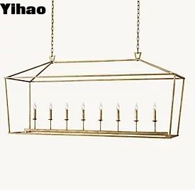 E12 / कैंडलब्रा क्रिस्टल मोमबत्ती विंटेज फार्महाउस झूमर 110V-220V