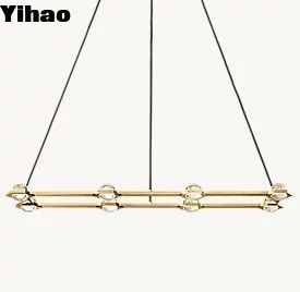 प्राचीन कांस्य भोजन कक्ष झूमर फार्महाउस छत प्रकाश 110V-220V