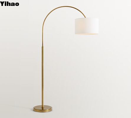 Brass Material Adjustable Height Floor Lamp with Warm White 3500K LED for Living Room Bedroom ब्रास मटेरियल एडजस्टेबल हाइट फ्लोर लैंप के साथ गर्म सफेद 3500K एलईडी लिविंग रूम बेडरूम के लिए