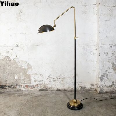 Modern Adjustable Height Floor Lamp with Brass and Steel Construction and 3500K Warm White LED Lighting